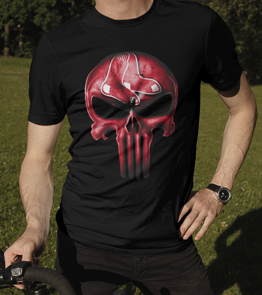 Boston Red Sox Skull Punisher Logo Sox T-Shirt