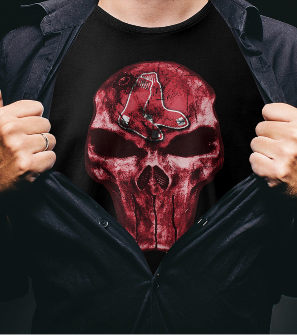 Boston Red Sox Skull With Team T-Shirt