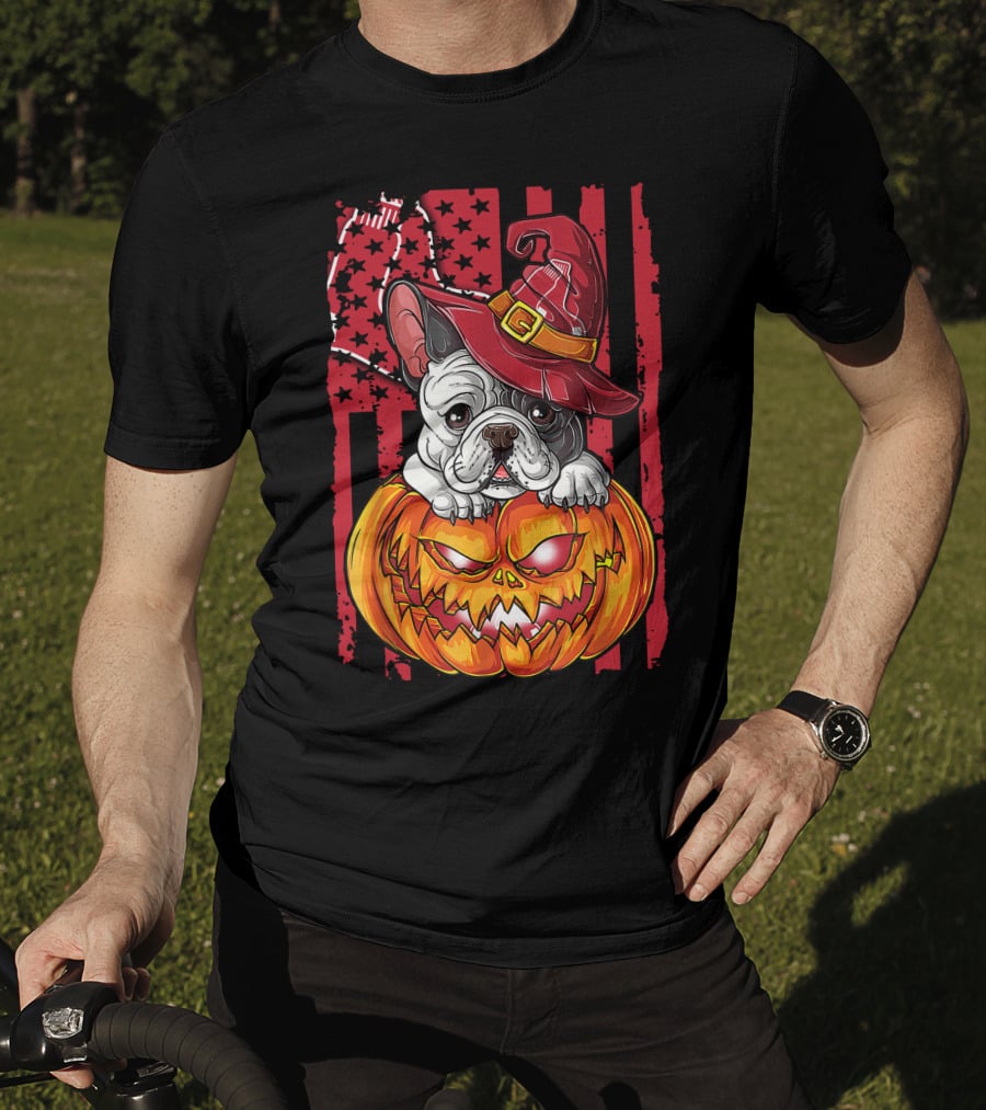 Hlw Bulldog Boston Red Sox Halloween Jack-O'-Lantern T-Shirt