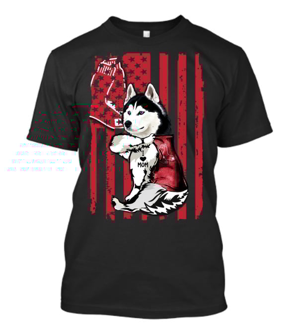 Siberian Husky Boston Red Sox I Love Mom T-Shirt