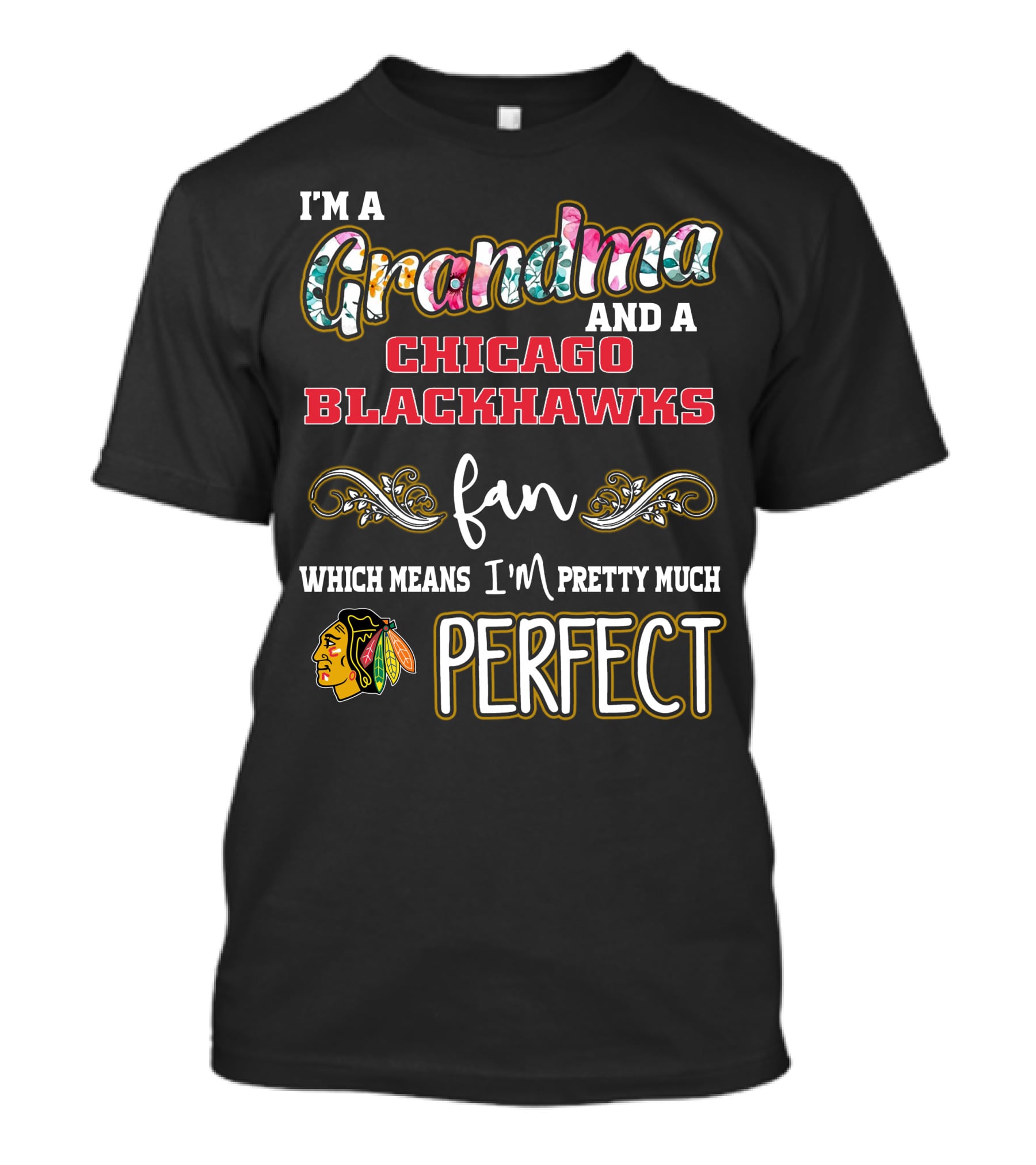 I'm A Grandma And A Chicago Blackhawks Fan Which Means I'm Pretty Much Perfect T-Shirt