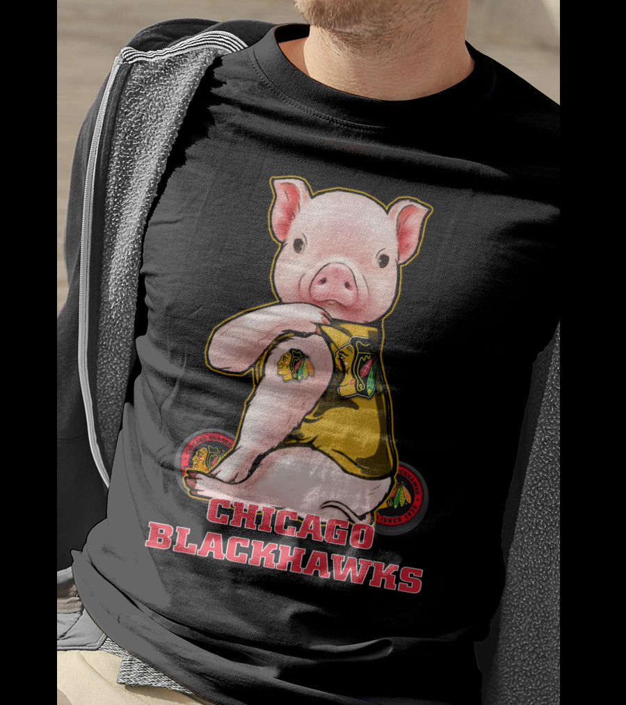Chicago Blackhawks Pig Mascot Fan T-Shirt