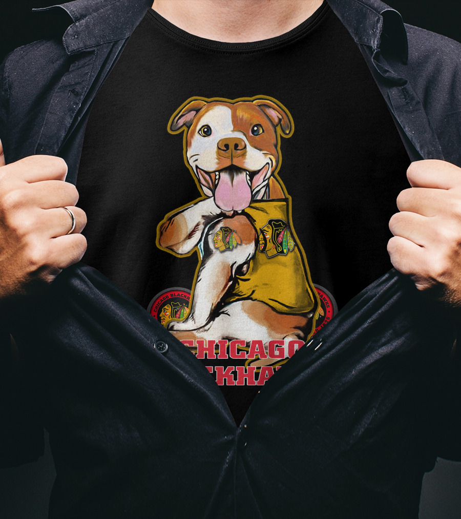 Chicago Blackhawks Pitbull Fan T-Shirt
