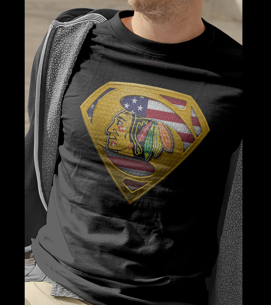 Chicago Blackhawks American Flag Symbol T-Shirt