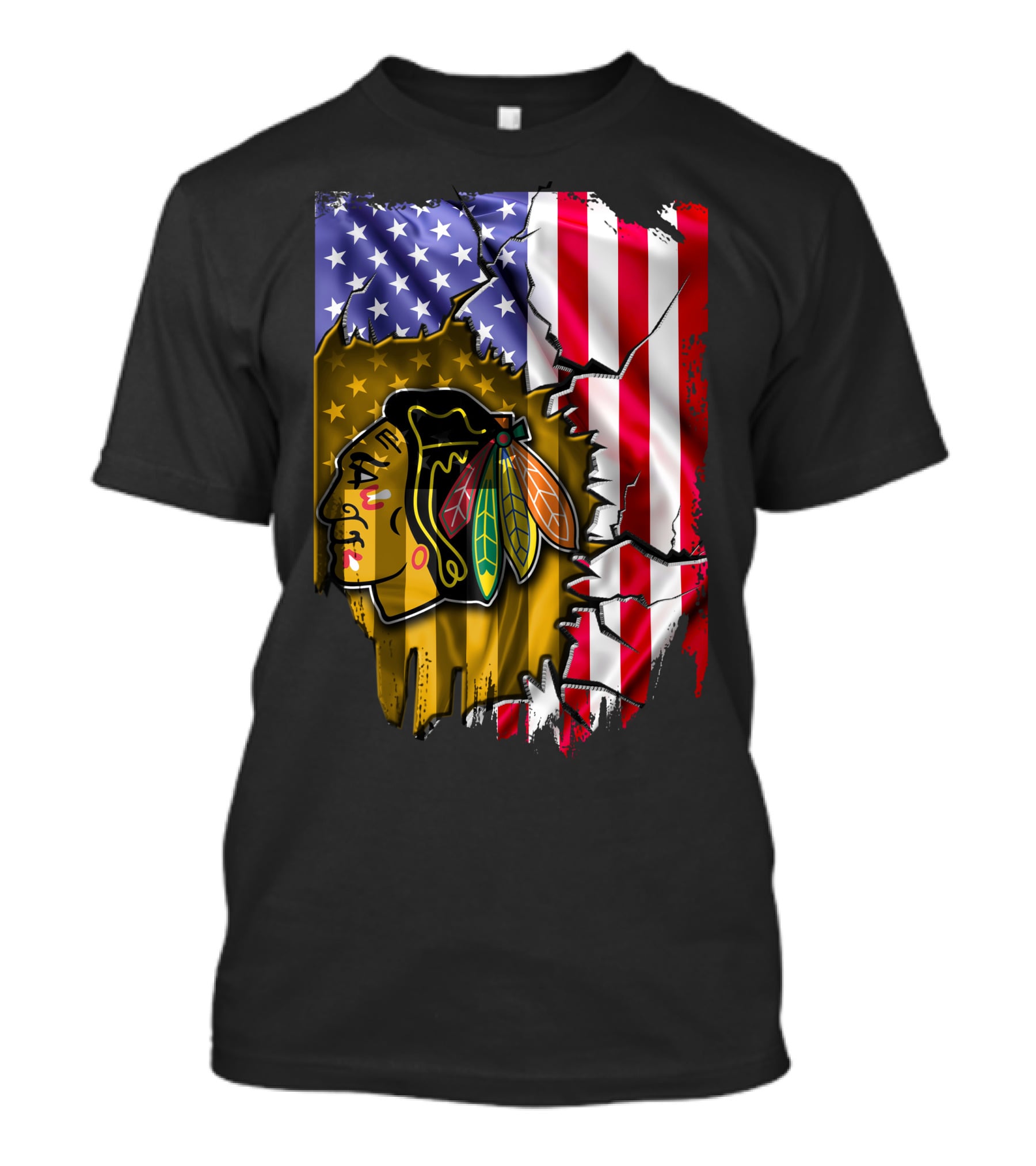 Flag Chicago Blackhawks American T-Shirt