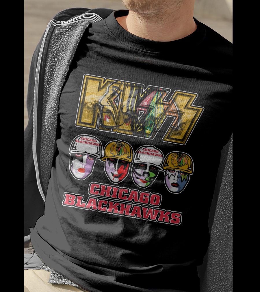 Kiss Chicago Blackhawks Face Paint T-Shirt