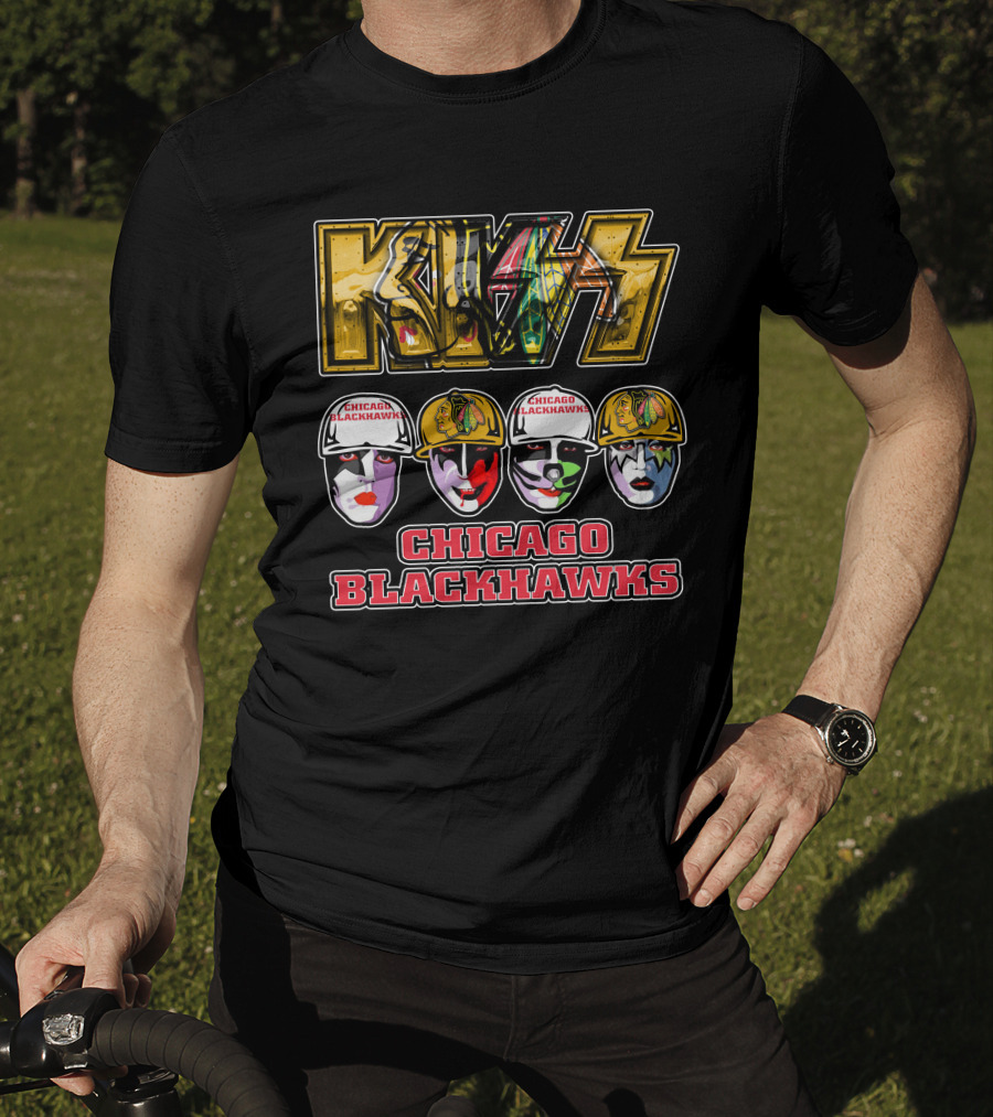 Kiss Chicago Blackhawks Face Paint T-Shirt