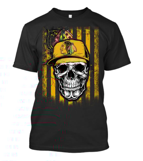 Chicago Blackhawks Skull With Iconic Cap T-Shirt