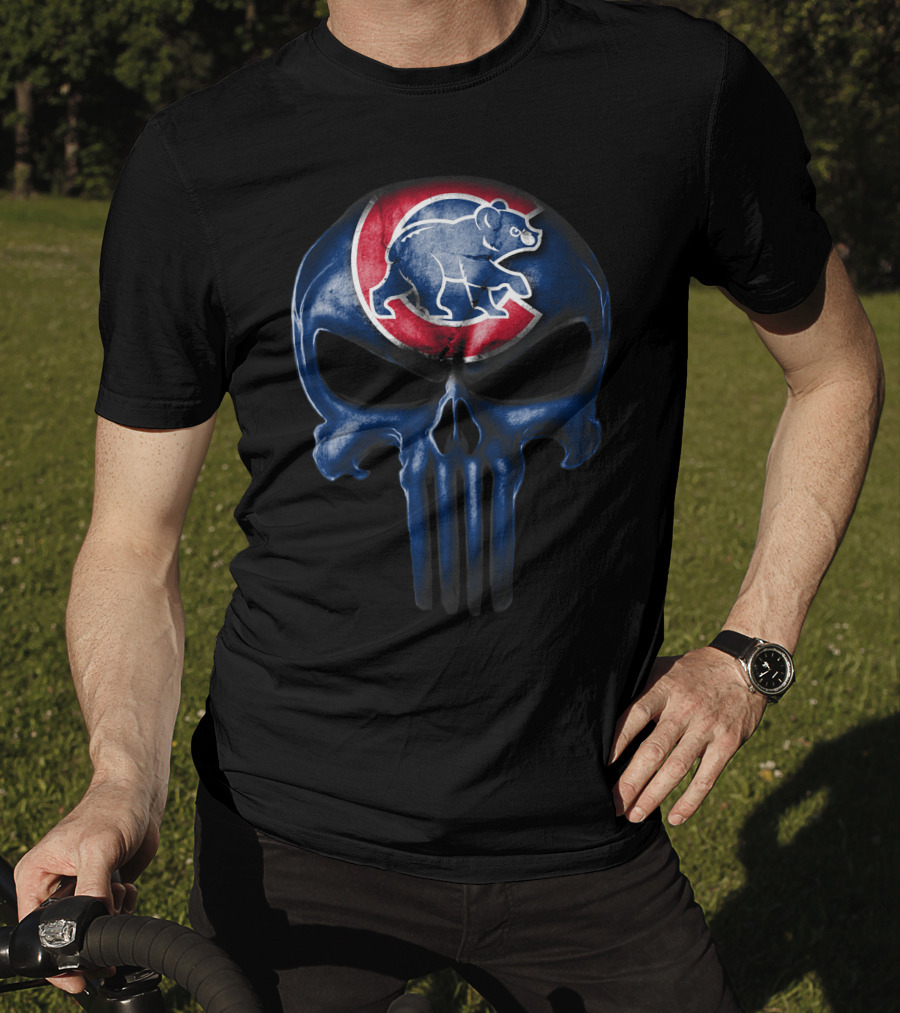 Chicago Cubs Skull Punisher T-Shirt