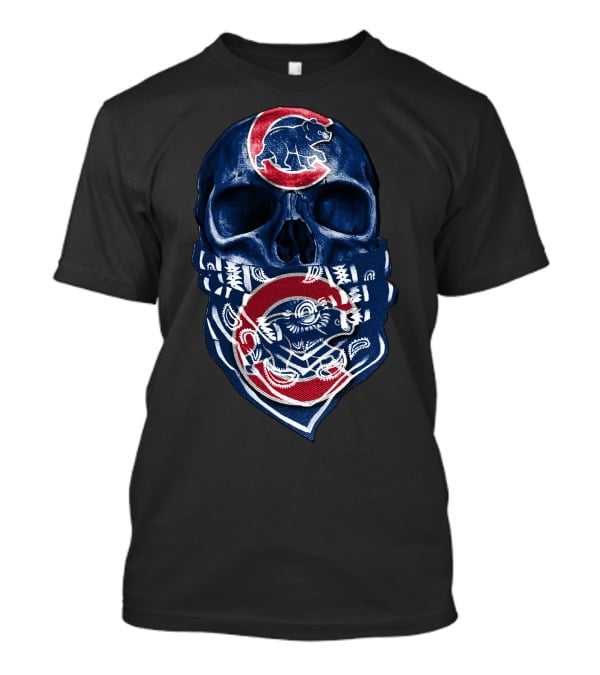 Chicago Cubs Skull Bandana Bear T-Shirt