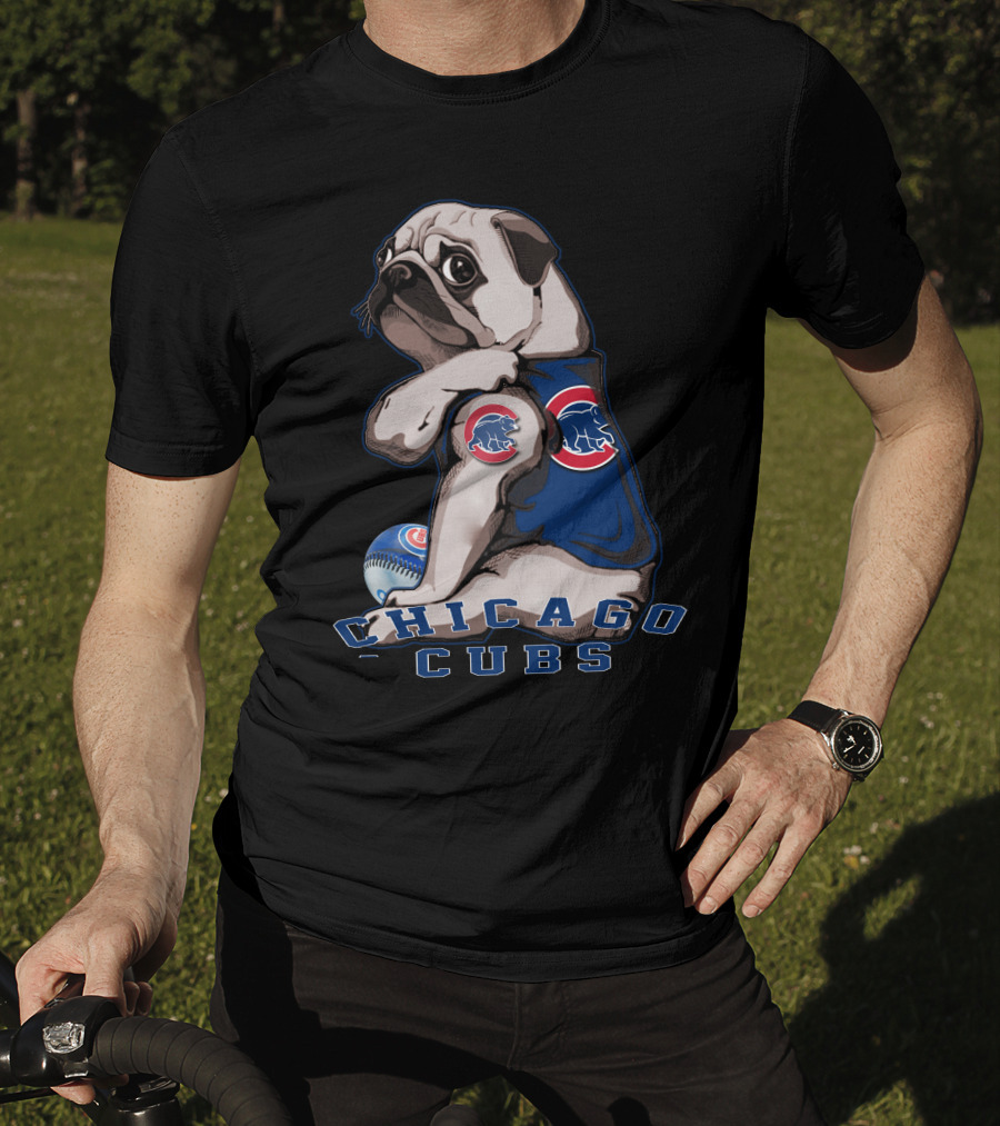 Chicago Cubs Pug Baseball T-Shirt