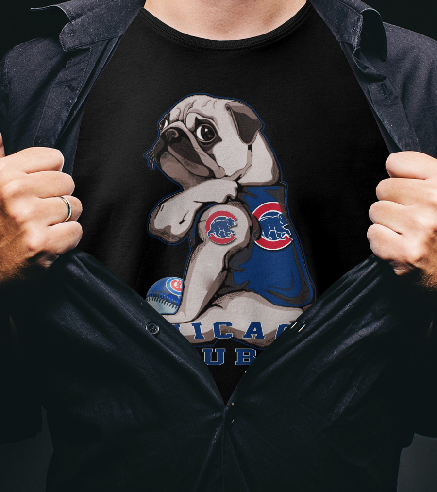 Chicago Cubs Pug Baseball T-Shirt