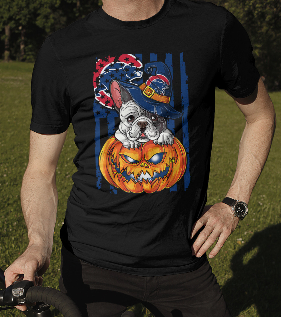 Hlw Bulldog Chicago Cubs Halloween Pumpkin Wizard T-Shirt