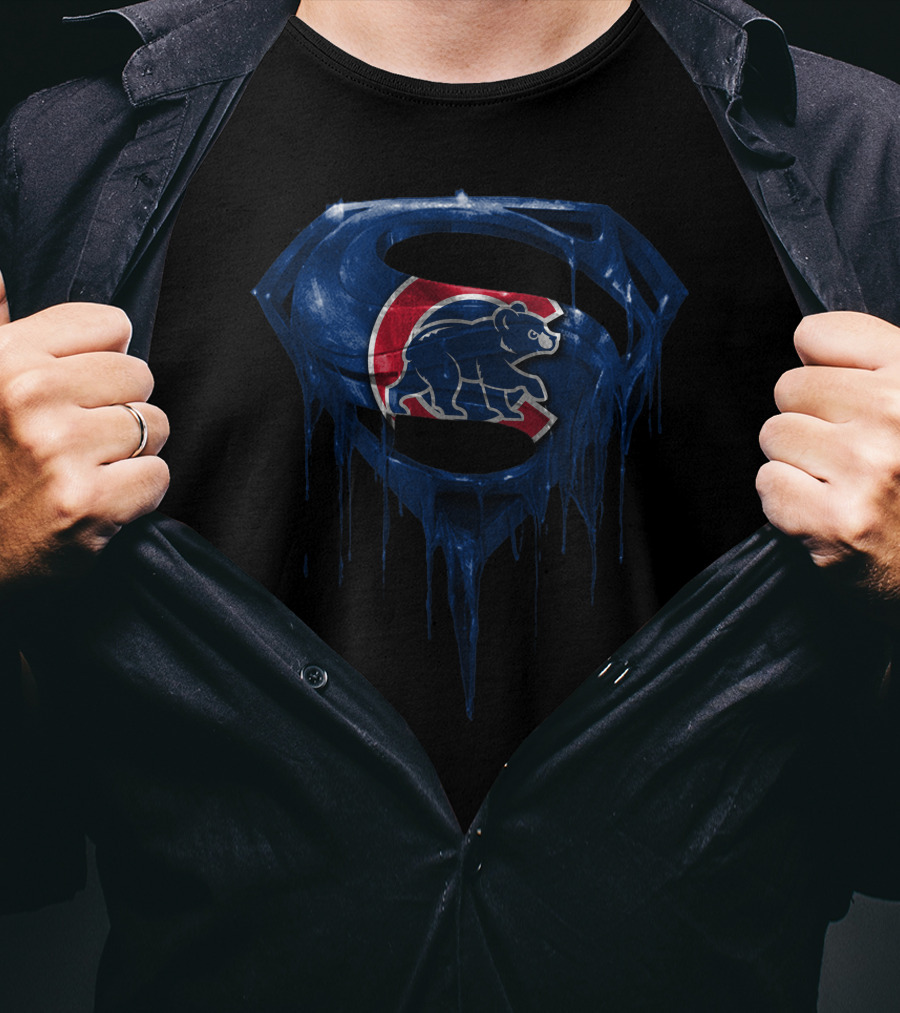 Superman Chicago Cubs Bear T-Shirt