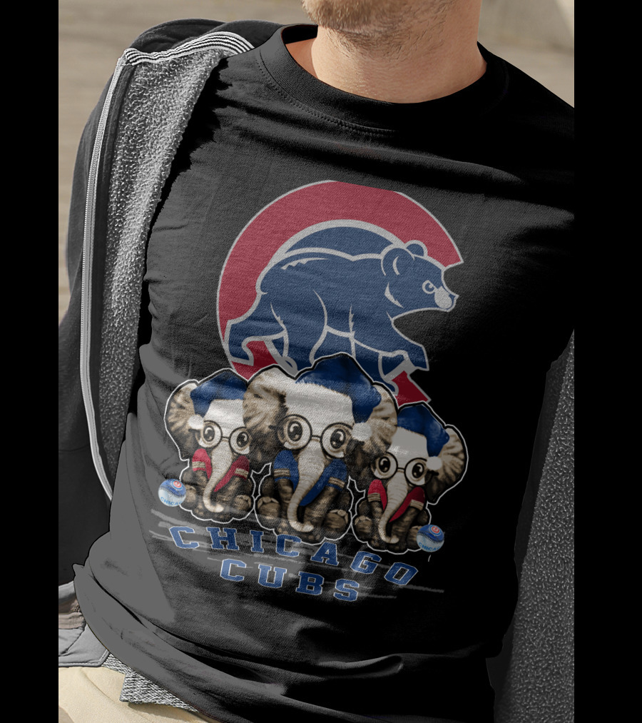 Chicago Cubs Christmas Elephants T-Shirt