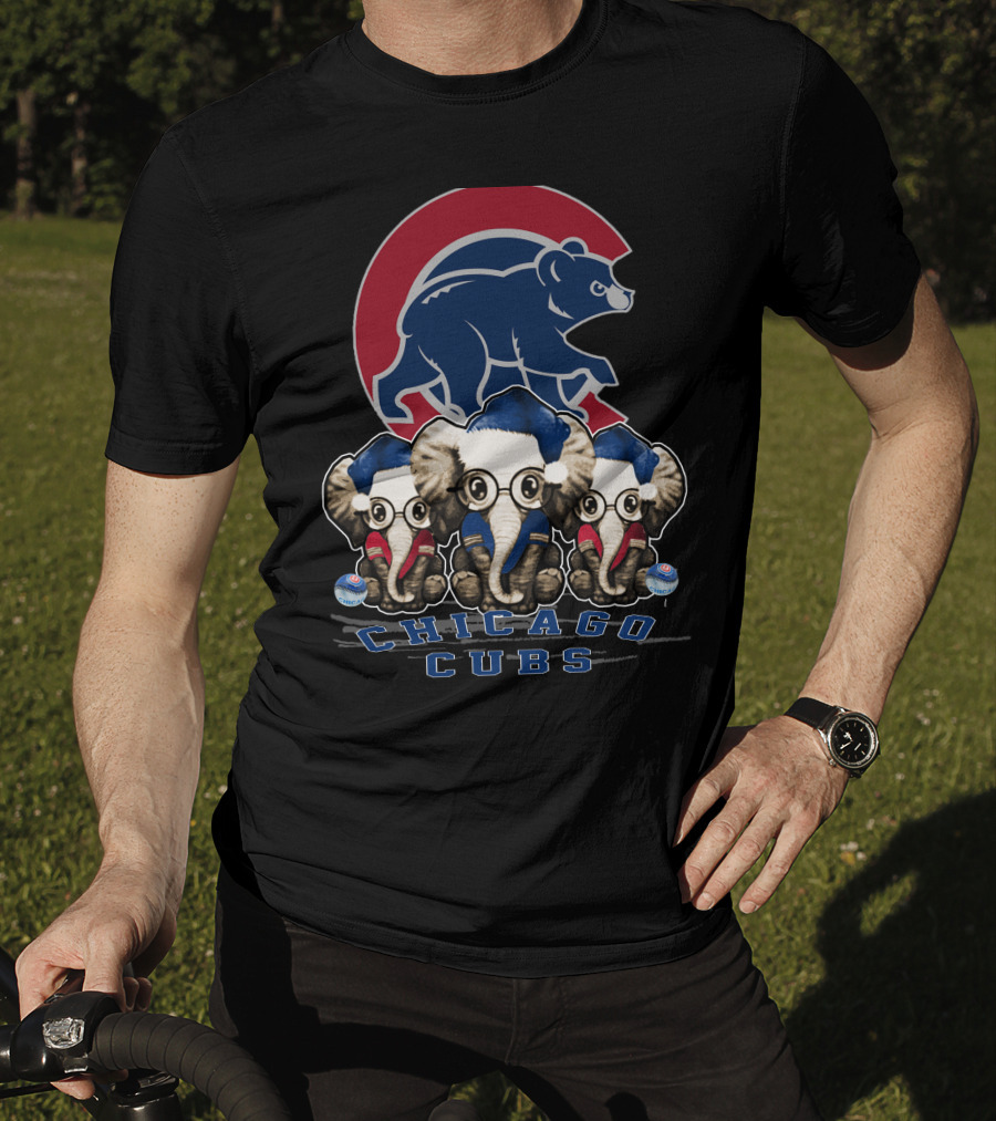 Chicago Cubs Christmas Elephants T-Shirt