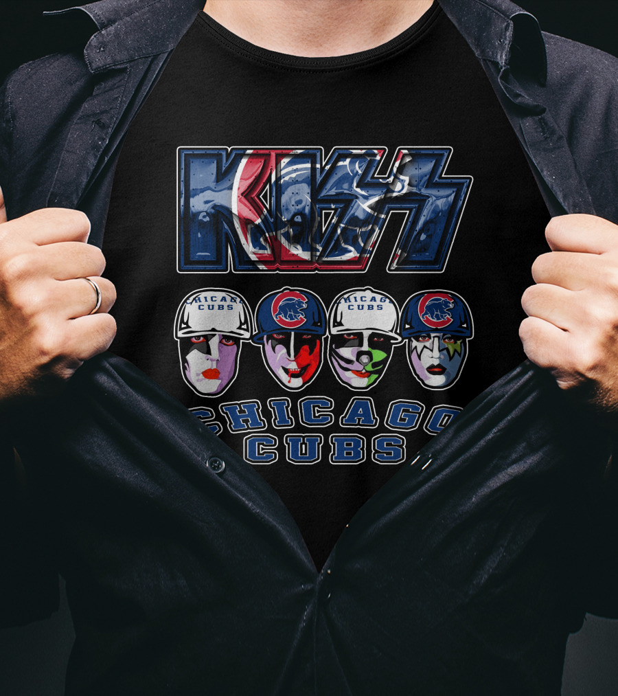 Kiss Chicago Cubs Baseball Mascot Makeup Faces T-Shirt