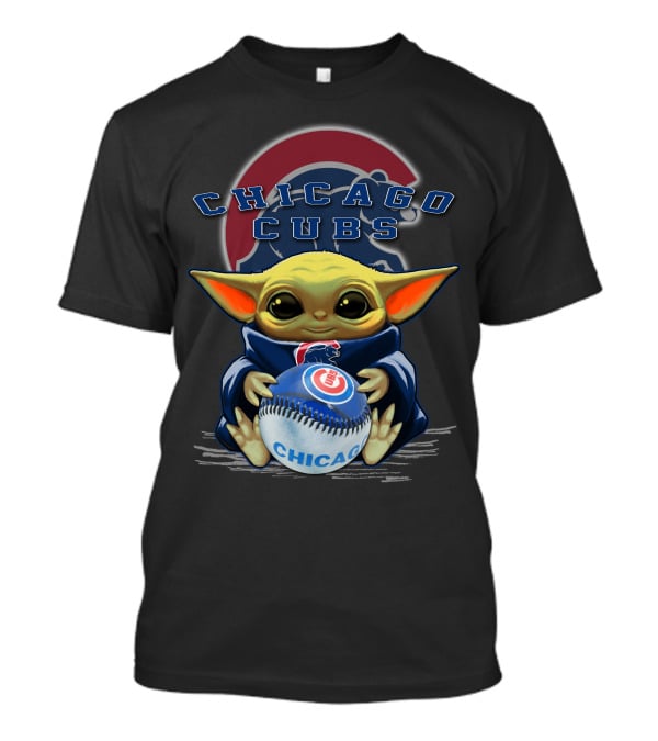Chicago Cubs Baby Yoda Holding Baseball T-Shirt