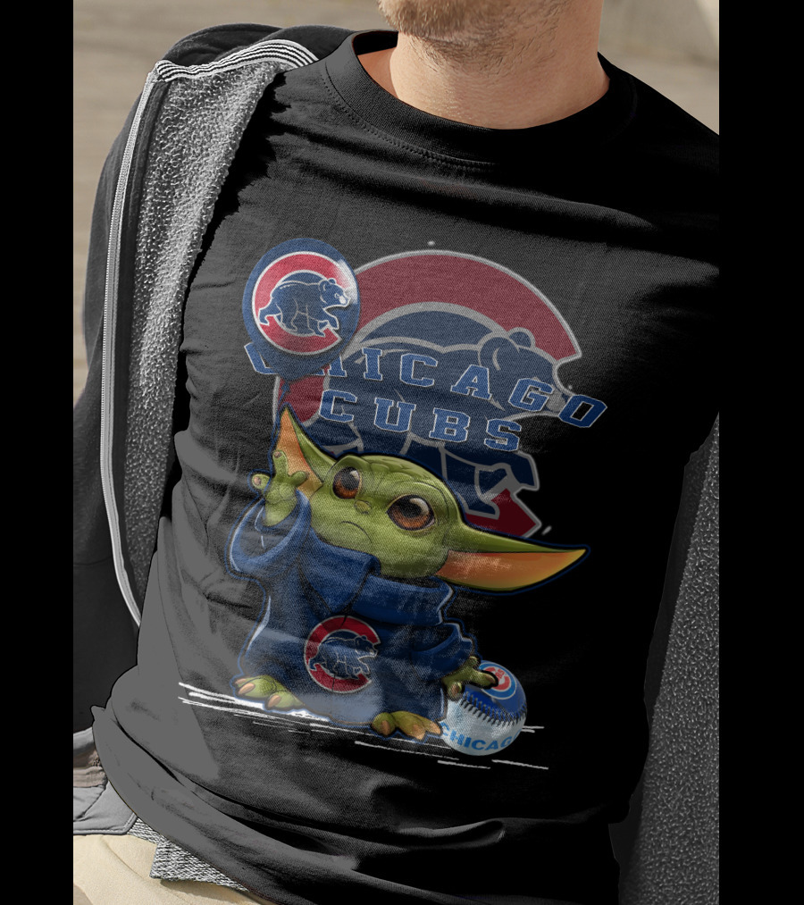Chicago Cubs Yoda Holding Baseball Balloon T-Shirt
