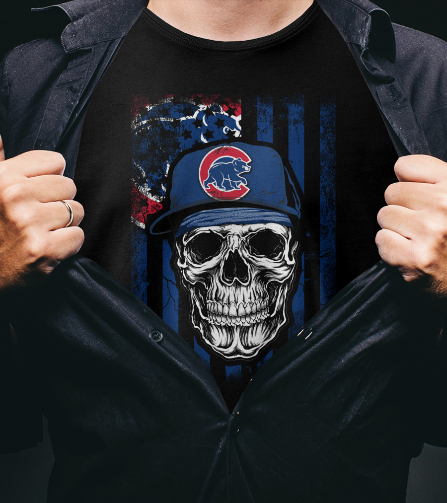 Chicago Cubs Skull T-Shirt