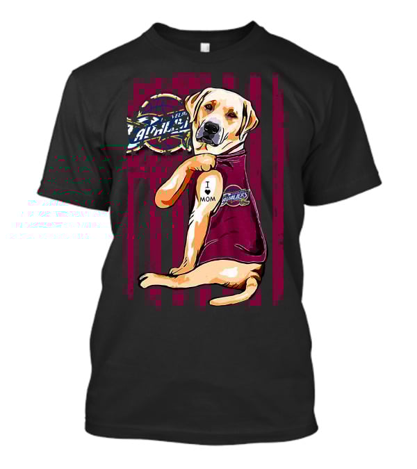 Labrador Retriever I Love Mom Cleveland Cavaliers Logo Combination T-Shirt