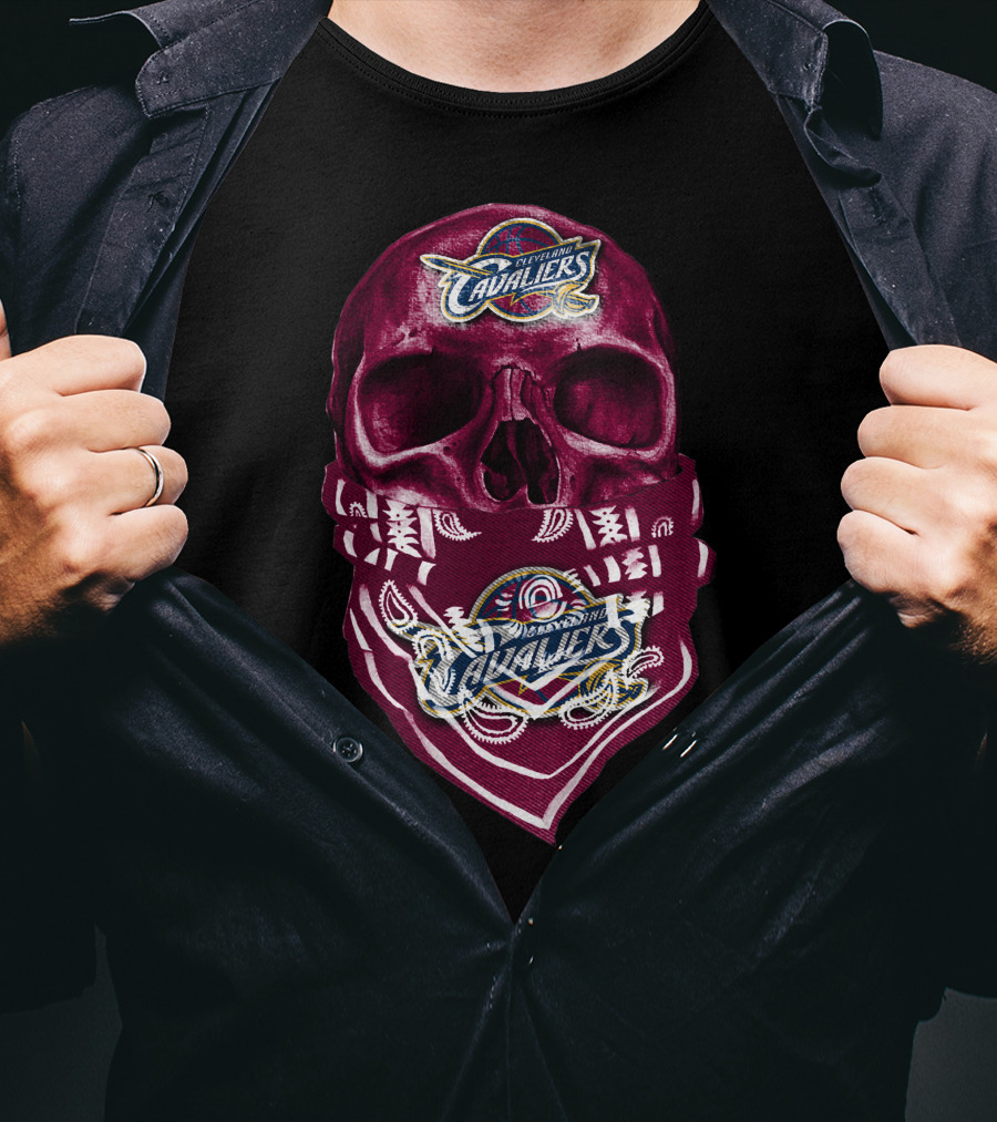 Cleveland Cavaliers Skull With Bandana T-Shirt