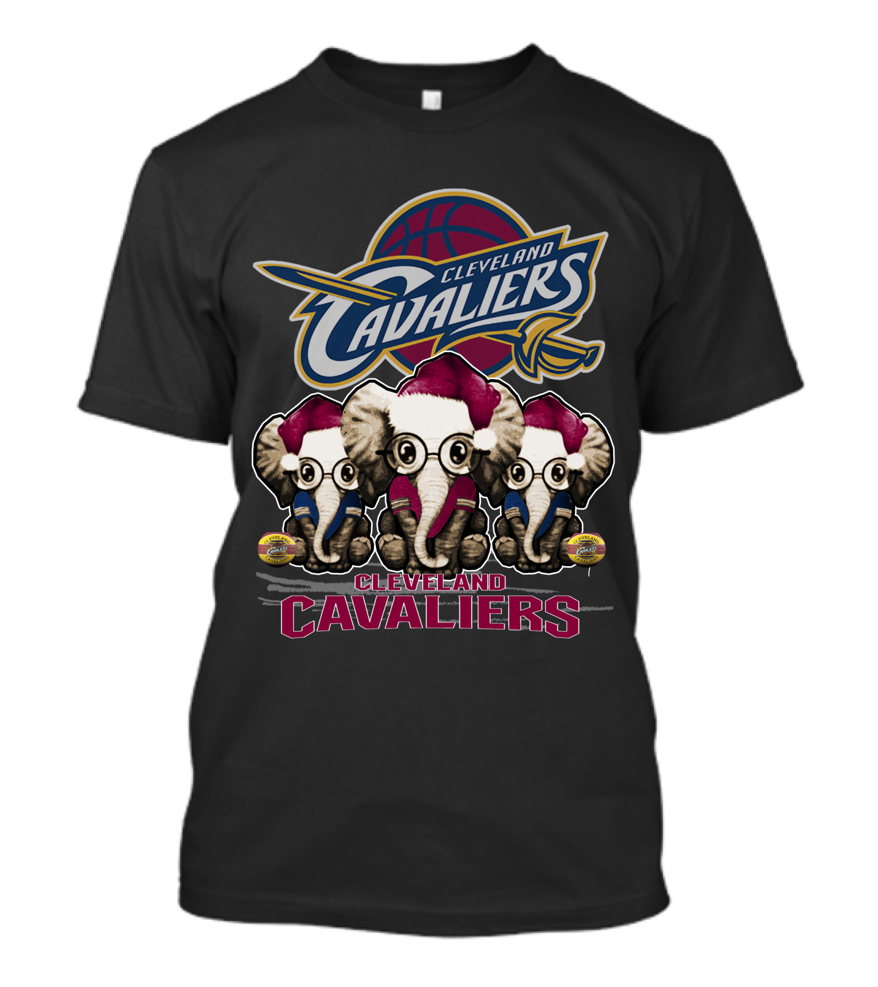 Cleveland Cavaliers Christmas Elephants T-Shirt