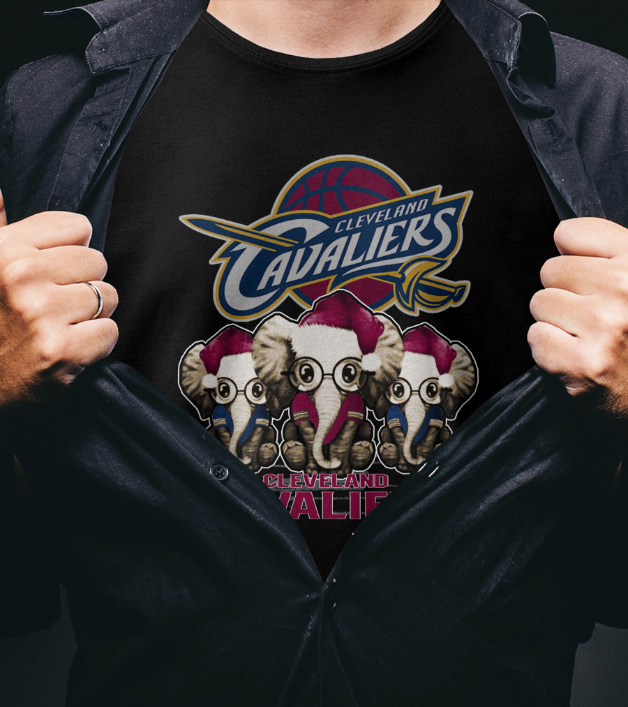 Cleveland Cavaliers Christmas Elephants T-Shirt