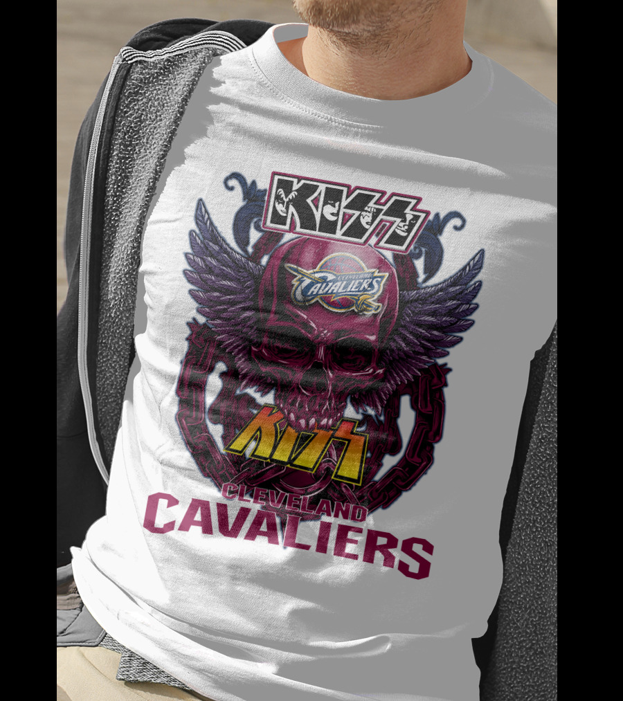 Kiss Cleveland Cavaliers Skull Wings T-Shirt