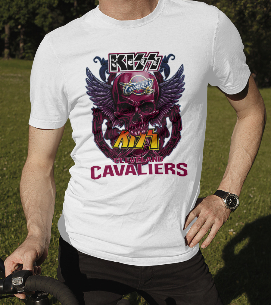 Kiss Cleveland Cavaliers Skull Wings T-Shirt