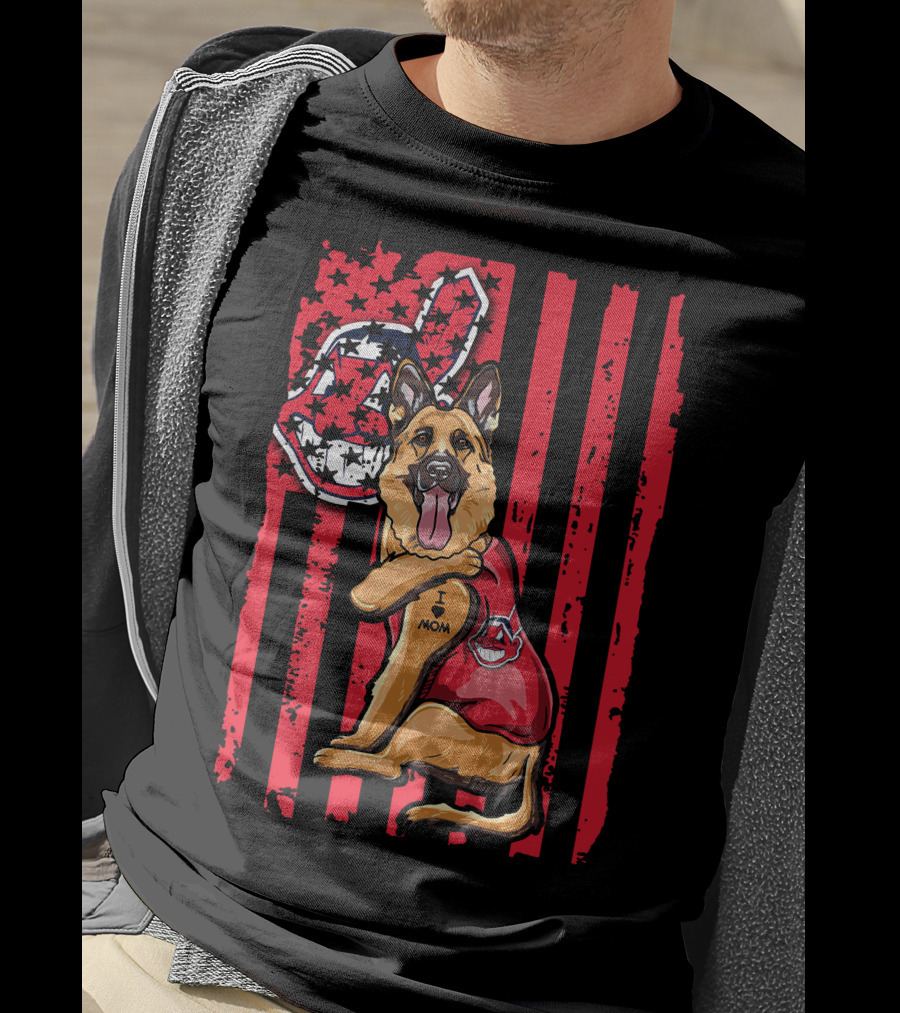 German Shepherd Cleveland Indians Flag And Team Spirit T-Shirt