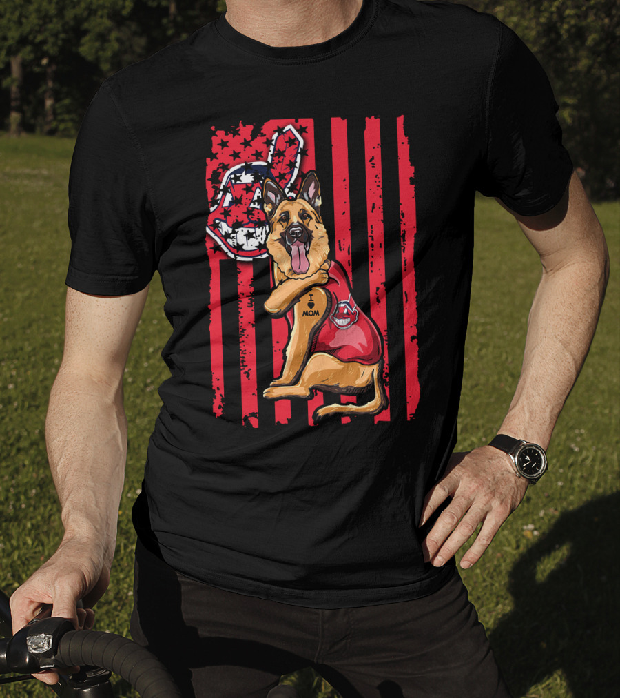 German Shepherd Cleveland Indians Flag And Team Spirit T-Shirt
