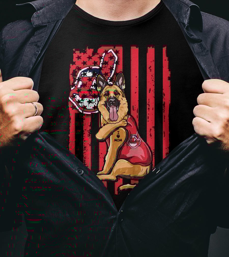 German Shepherd Cleveland Indians Flag And Team Spirit T-Shirt