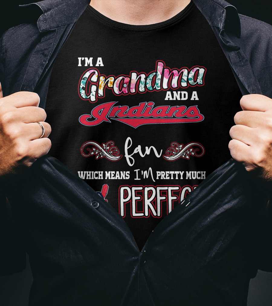 I'm A Grandma And A Indians Fan Which Means I'm Pretty Much Perfect T-Shirt