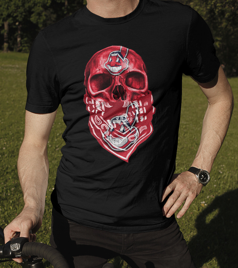 Skull Cleveland Indians Logo Bandana T-Shirt