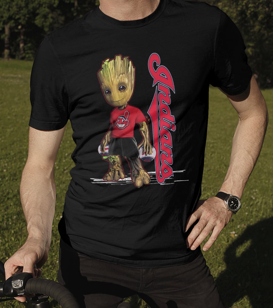 Groot Indians Baseball Character With Team T-Shirt