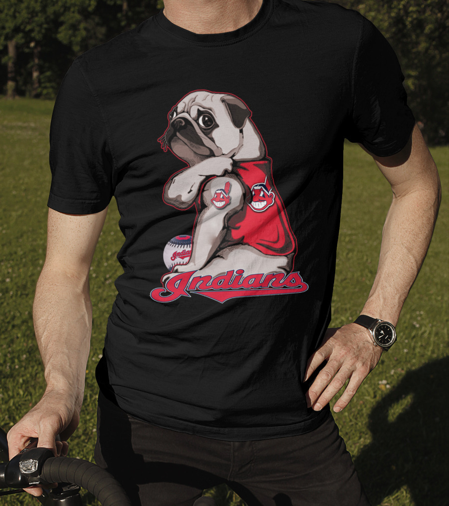 Pug Cleveland Indians Baseball Chief Wahoo Indians T-Shirt