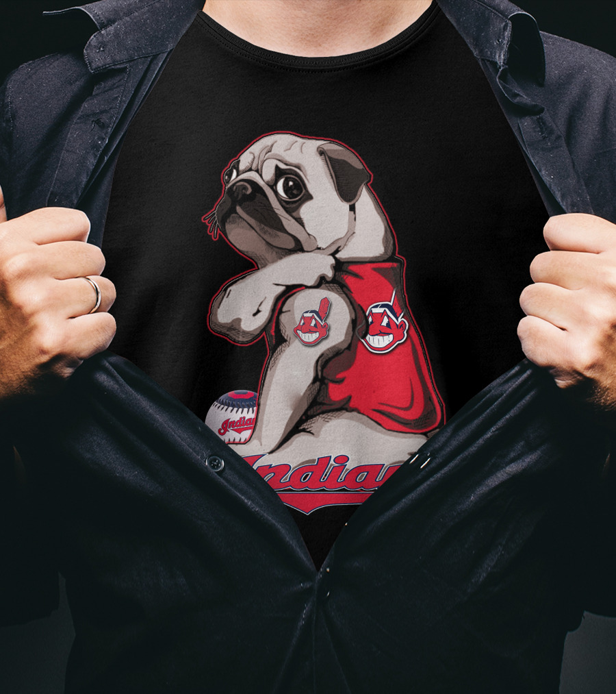 Pug Cleveland Indians Baseball Chief Wahoo Indians T-Shirt