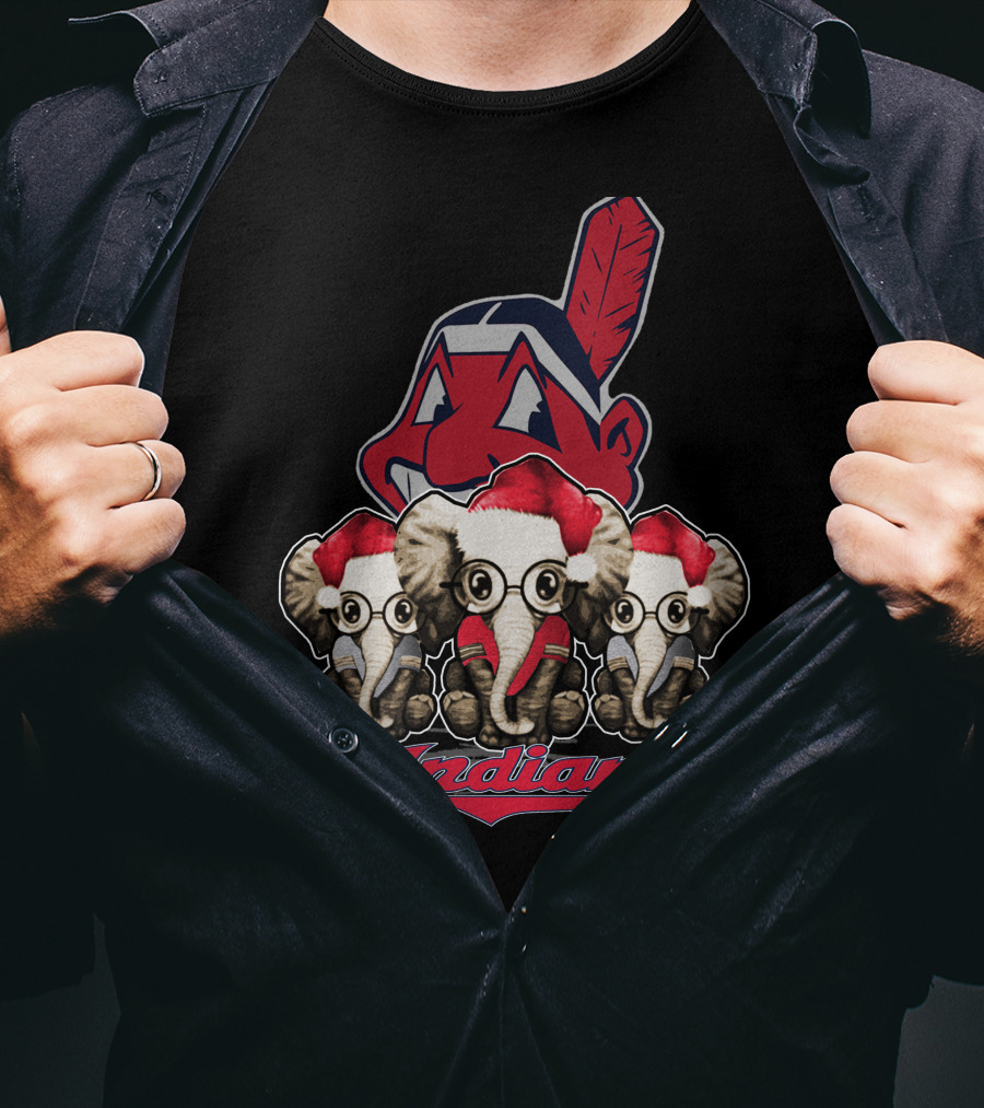 Indians Christmas Elephants Cleveland T-Shirt