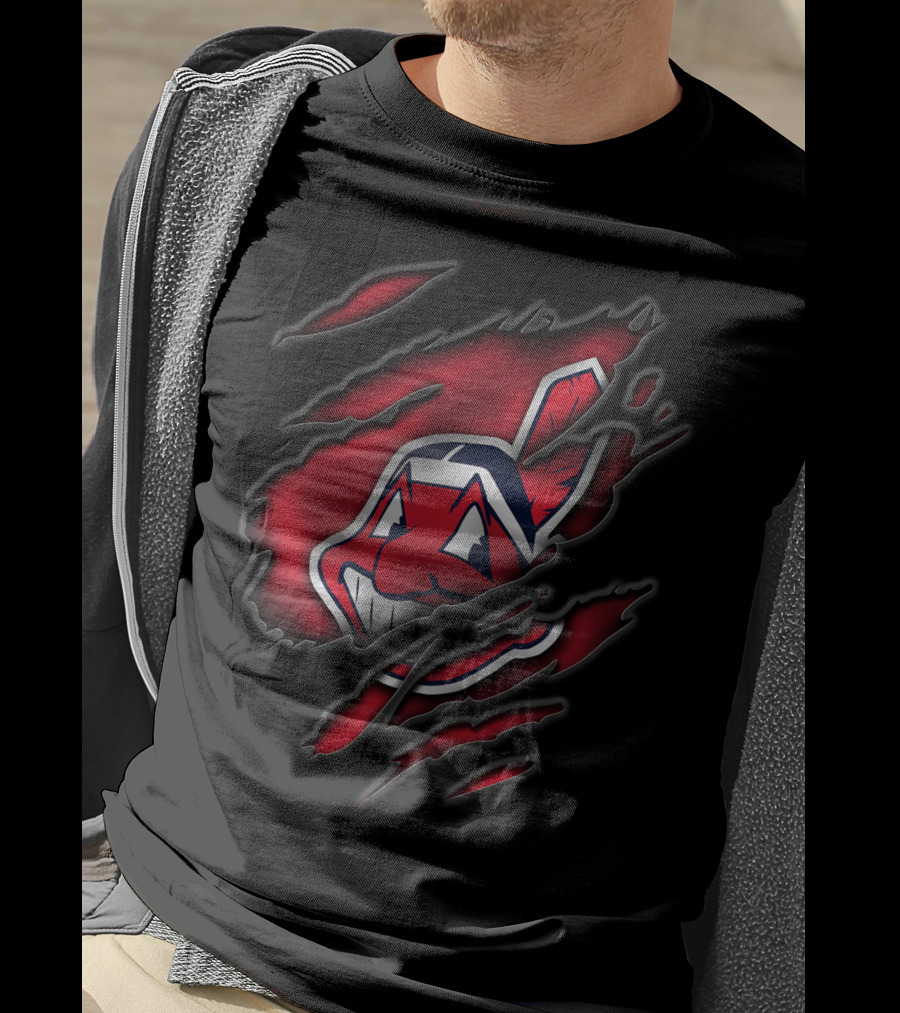 Torn Cleveland Indians Chief Wahoo T-Shirt
