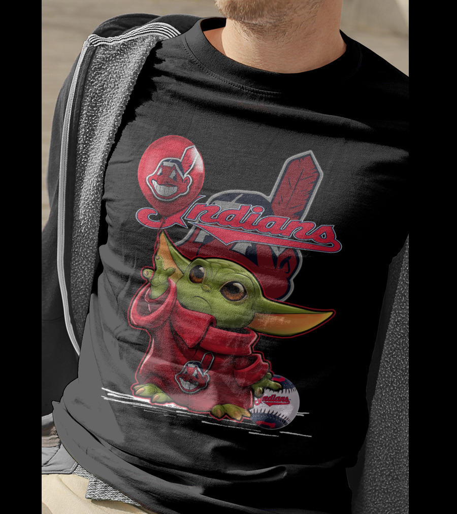 Yoda Indians Balloon With Baseball T-Shirt