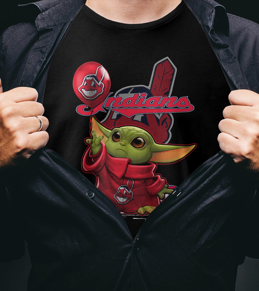 Yoda Indians Balloon With Baseball T-Shirt