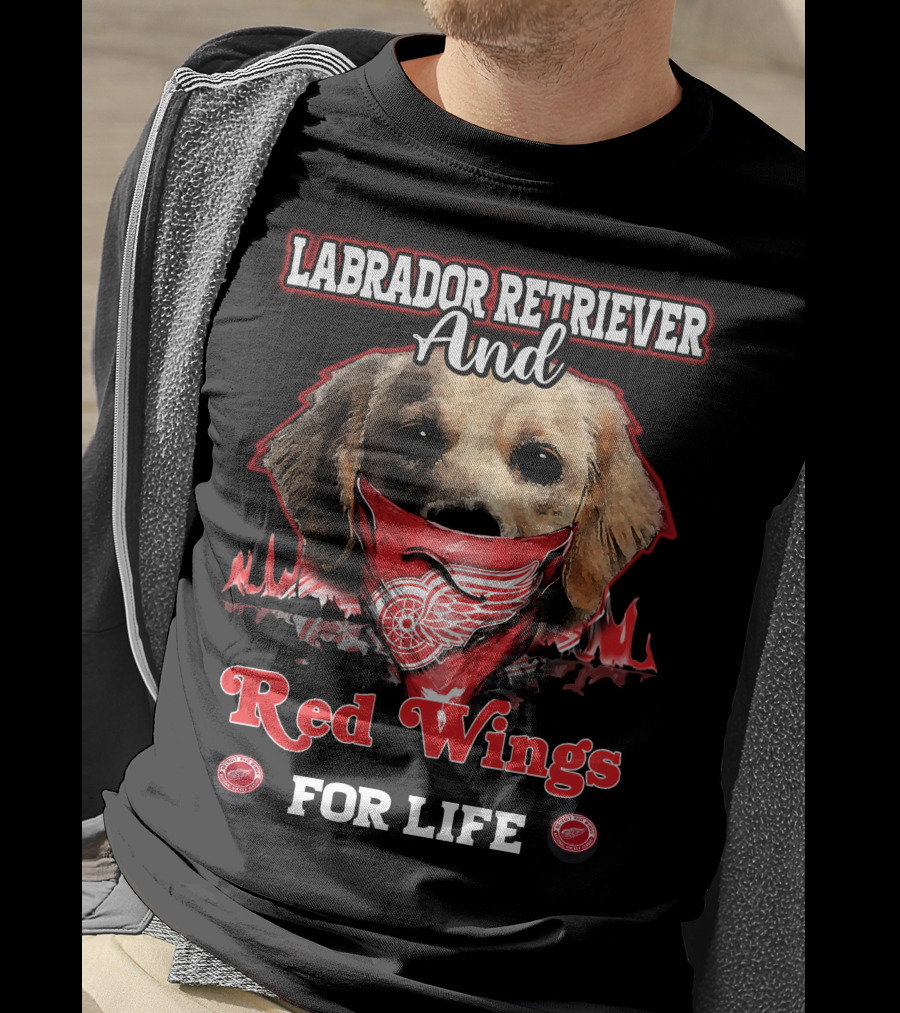Labrador Retriever And Red Wings For Life T-Shirt