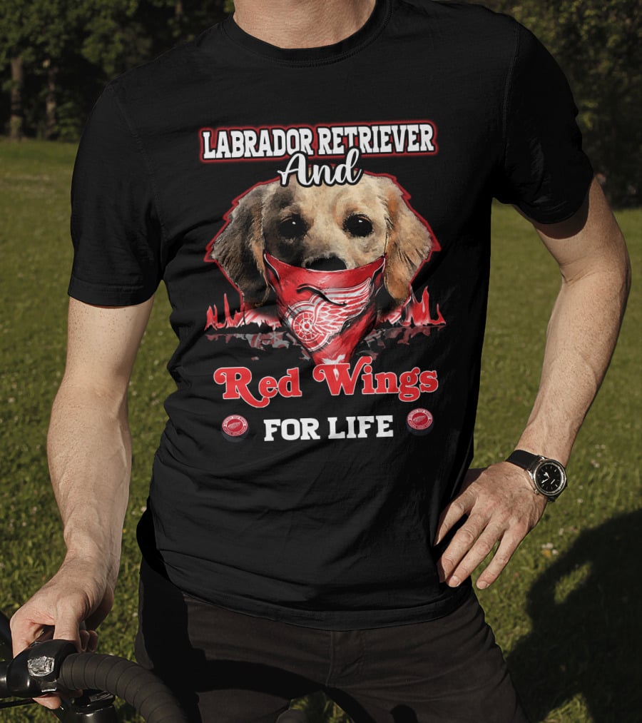 Labrador Retriever And Red Wings For Life T-Shirt