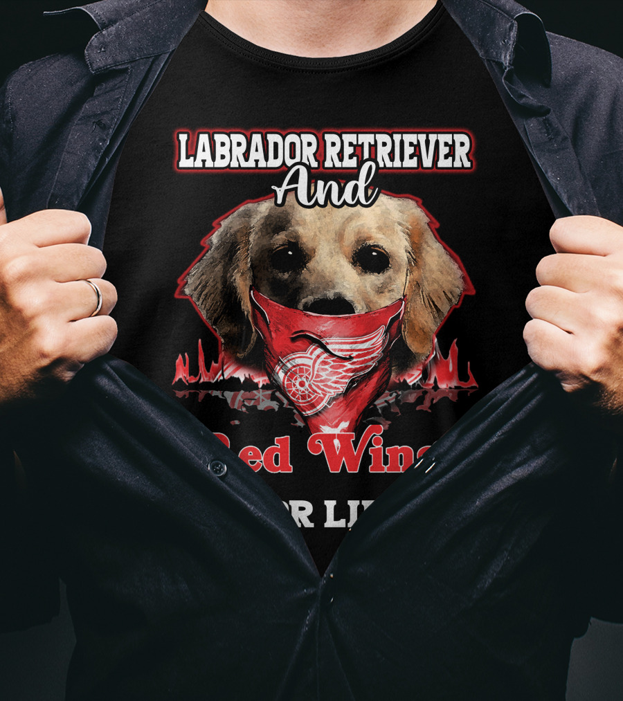 Labrador Retriever And Red Wings For Life T-Shirt