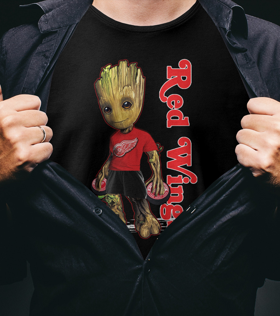 Groot Detroit Red Wings Hockey Fan Combo T-Shirt