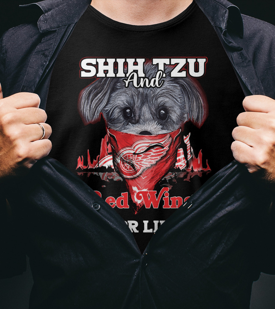 Shih Tzu And Red Wings For Life T-Shirt