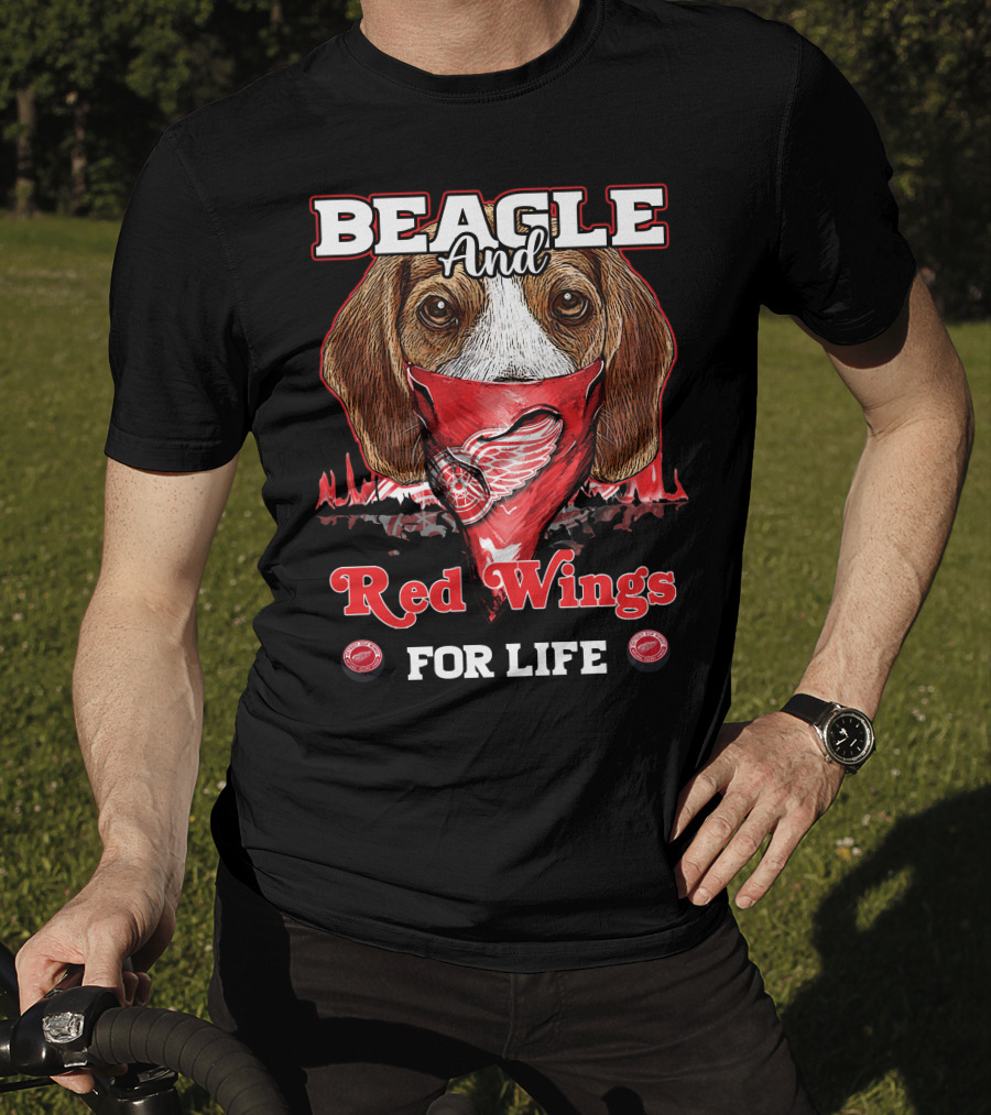 Beagle And Detroit Red Wings For Life T-Shirt
