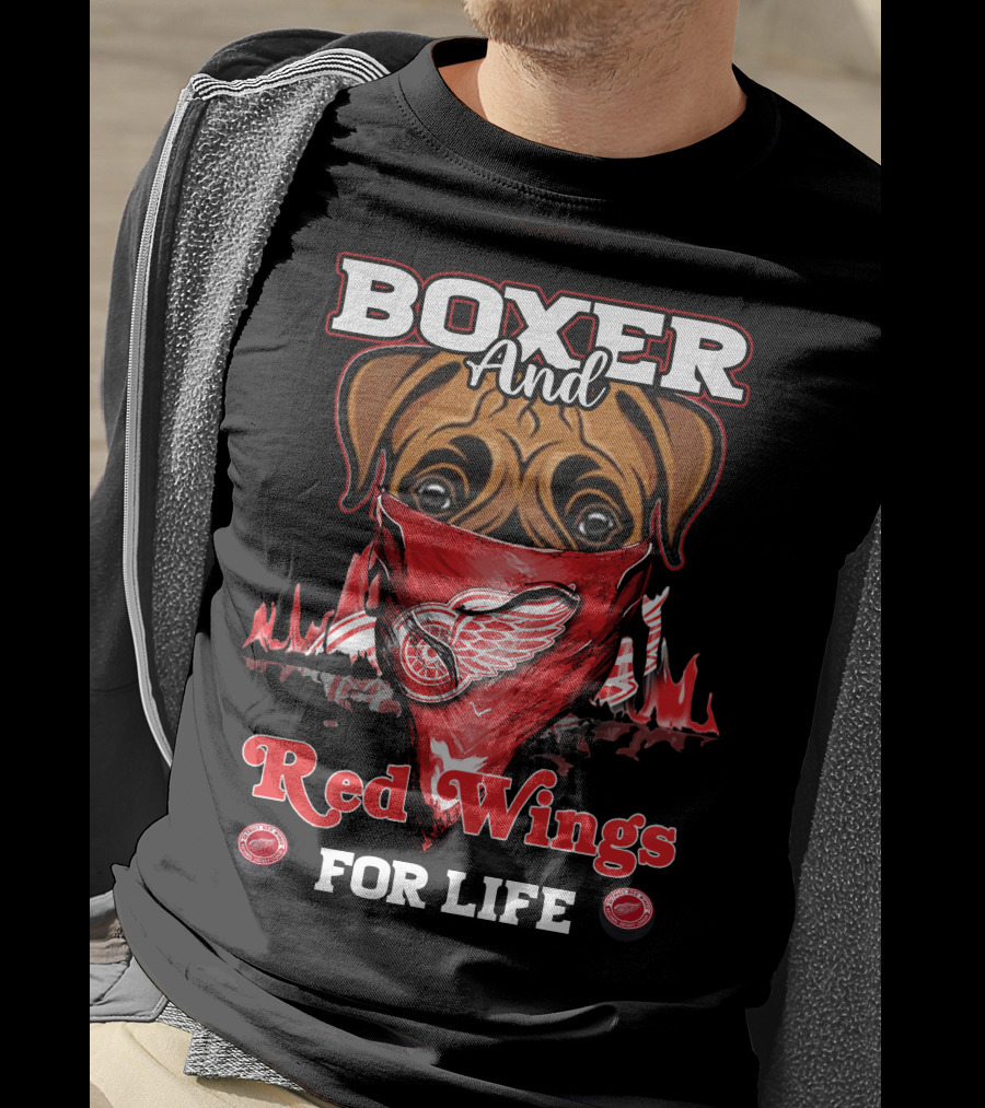 Boxer And Red Wings For Life T-Shirt