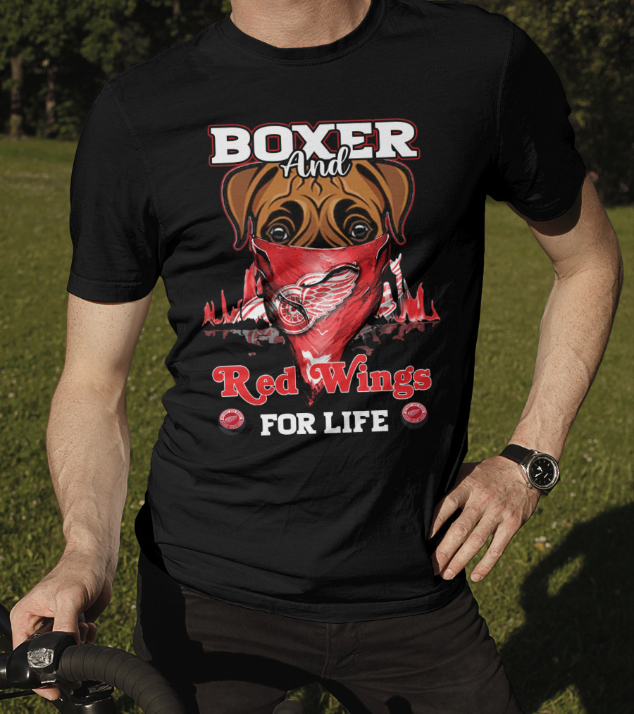 Boxer And Red Wings For Life T-Shirt